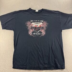 August Christopher Graphic Tee Mens XL Black Emo Grunge Y2K Heart Halo Shirt